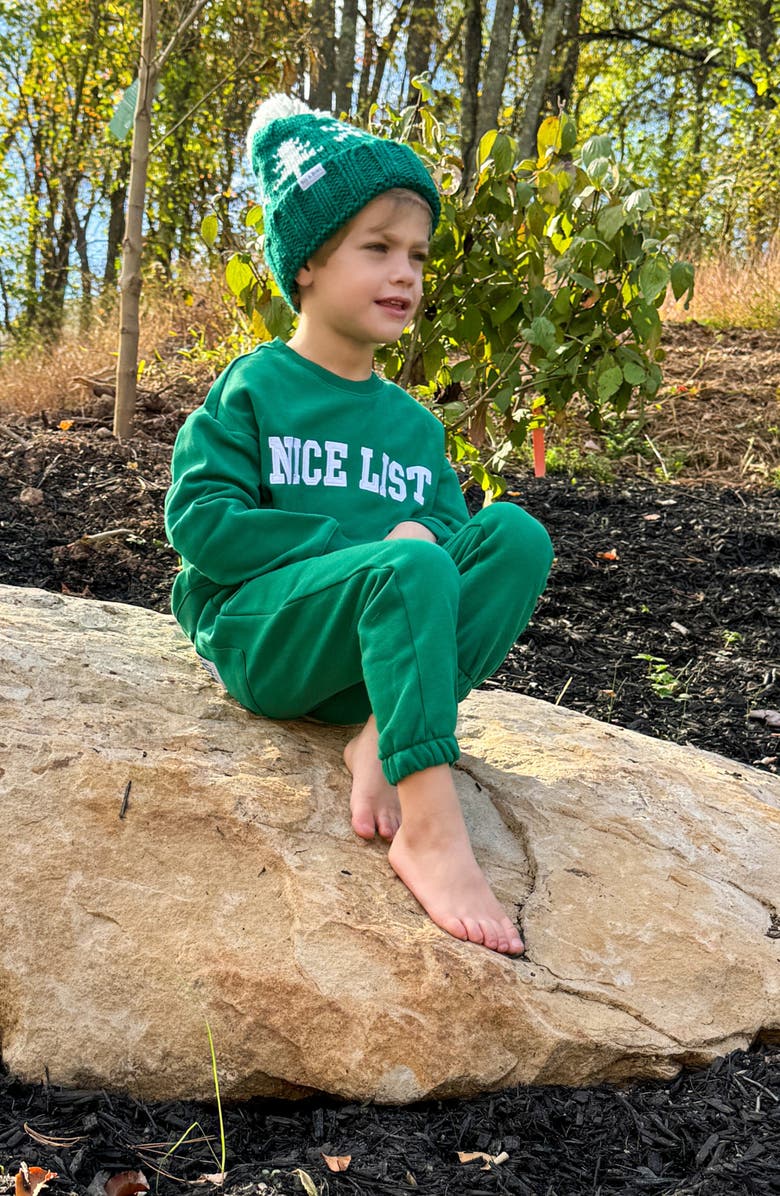 Bits & Bows Nice List Sweatsuit, Alternate, color, Green