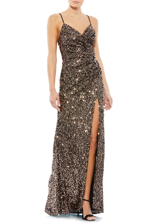 Sequined Gather Waist Gown