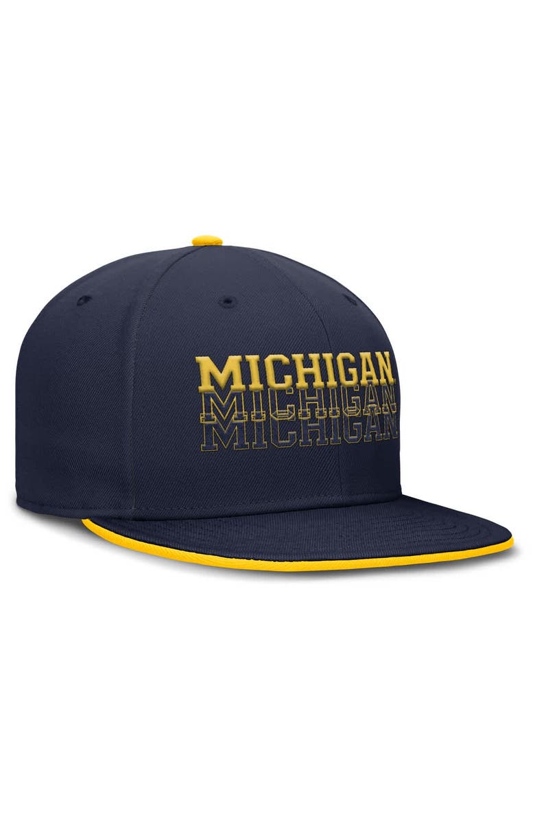 Jordan Brand Men's Jordan Brand  Navy Michigan Wolverines True Primetime Performance Fitted Hat, Alternate, color, Navy