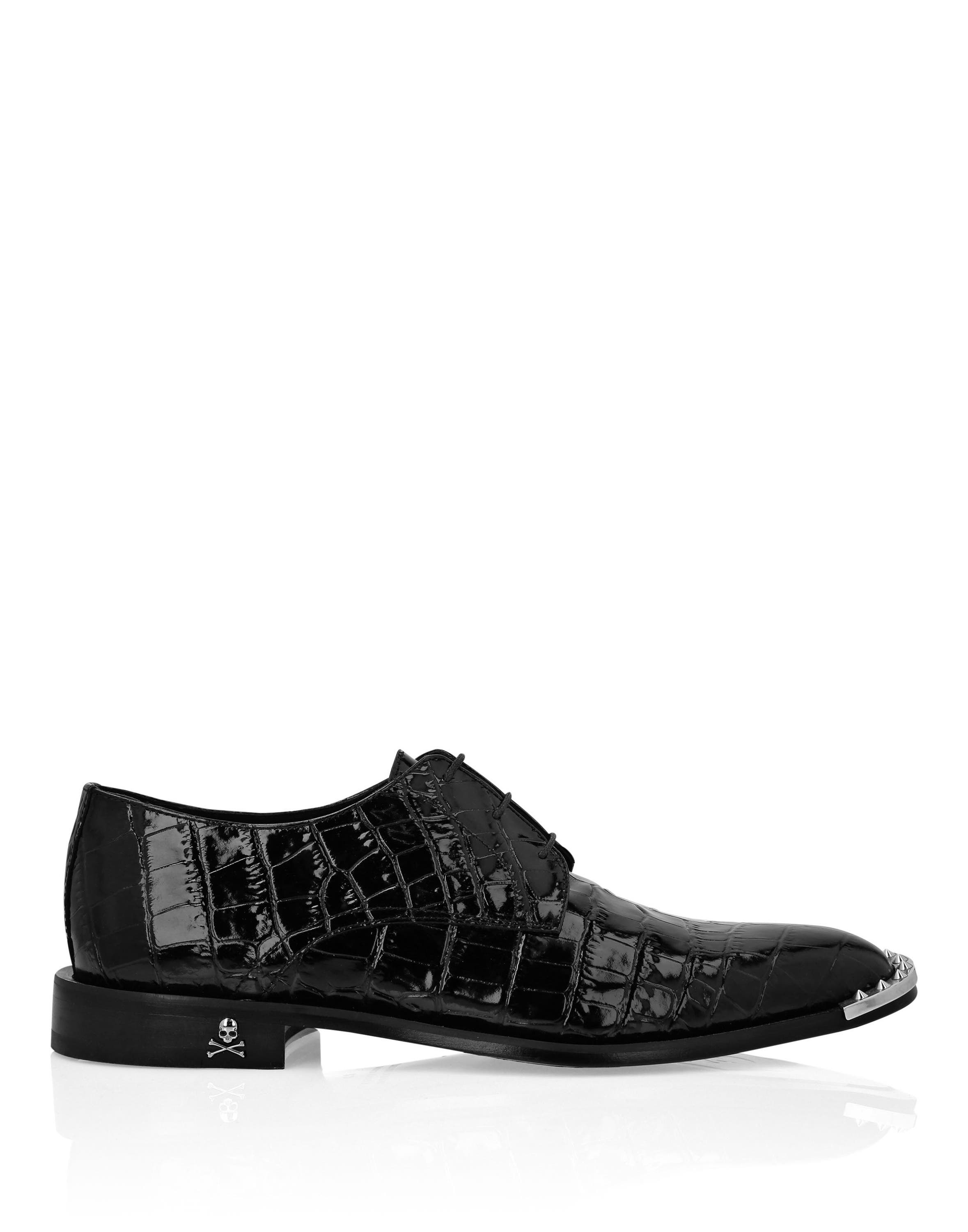 Lace Up Shoes Skull&Bones Men, Alternate, color, black