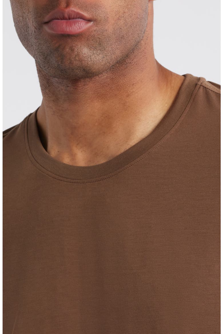 Stretch Modal & Silk Blend Pajama T-Shirt, Alternate, color, CHESTNUT