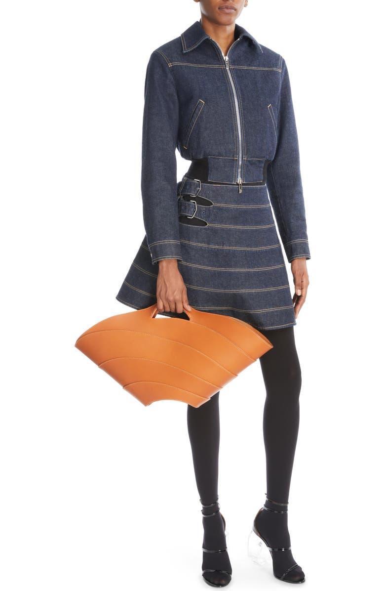 Alaïa Medium Khaima Leather Tote, Alternate, color,