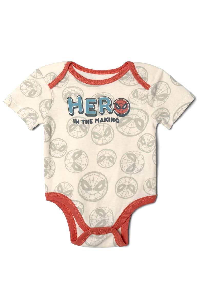 Marvel 5-Pack One Piece Bodysuits, Alternate, color, Avengers Blue Grey