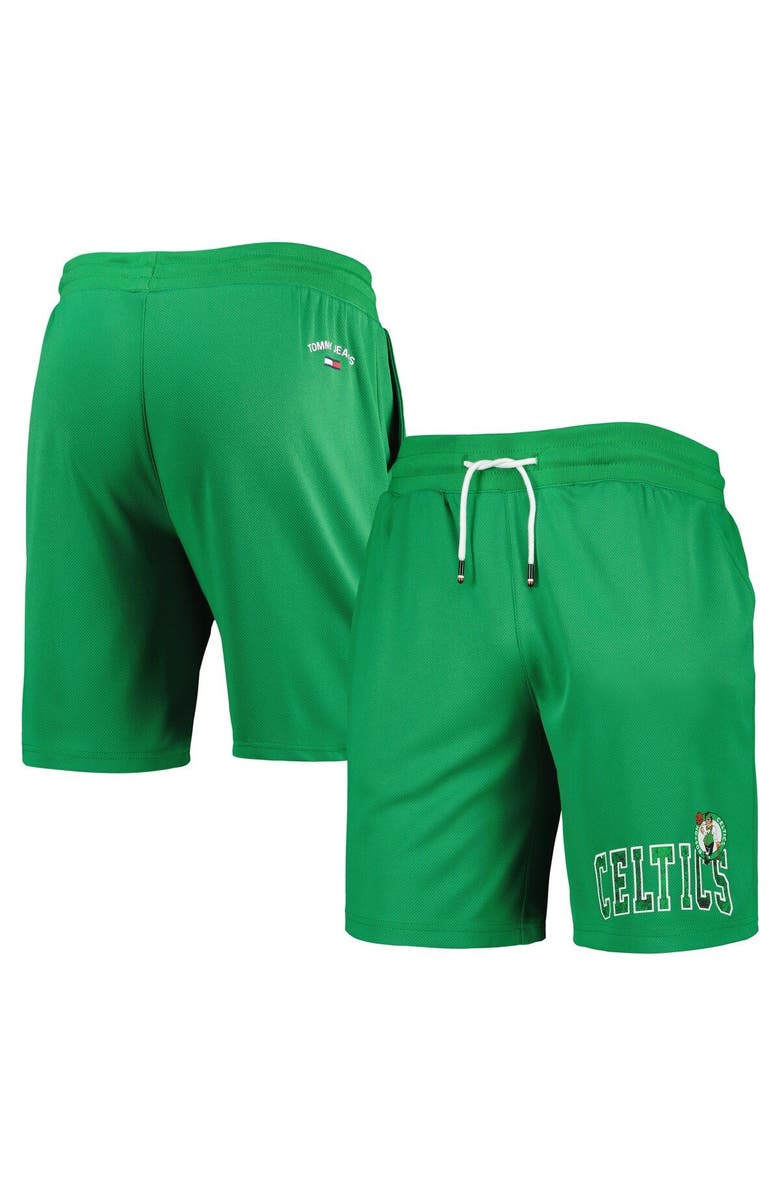 TOMMY JEANS Men's Tommy Jeans Kelly Green Boston Celtics Mike Mesh Basketball Shorts, Alternate, color,