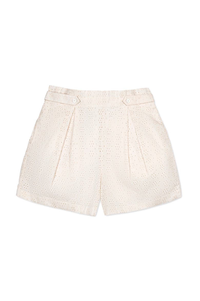 Organic Eyelet Button Tab Short, Alternate, color, Natural Eyelet