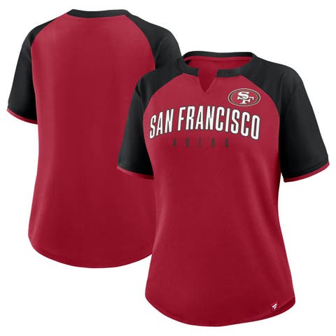 Women's Fanatics Scarlet/Black San Francisco 49ers Height Advantage T-Shirt
