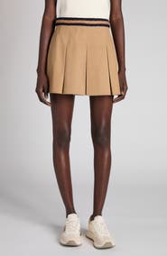 Moncler Pleated Cotton Stretch Gabardine Miniskirt