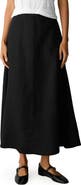 Eileen Fisher A-Line Organic Linen Midi Skirt