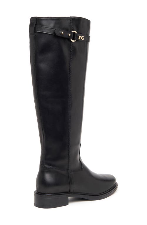 Nerogiardini Leather Buckle Tall Riding Boots In Black