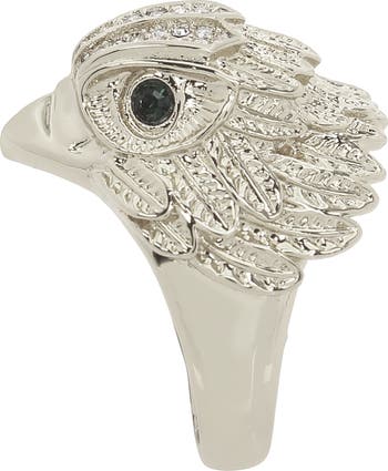 Pavé Crystal Eagle Head Cocktail Ring