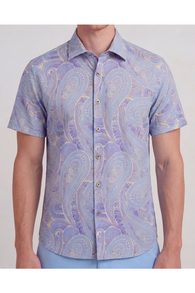 Marakesh Paisley Mens Short Sleeve Shirt, Alternate, color, Marakesh Paisley Helio
