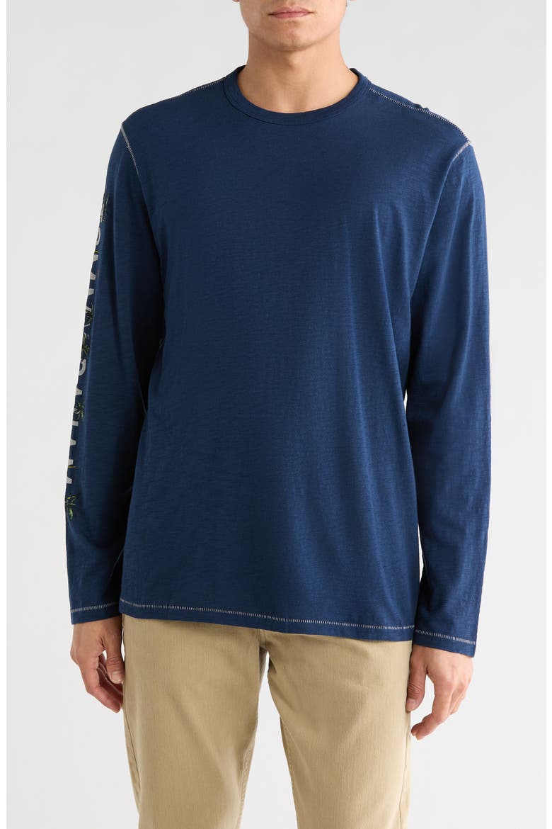 Oasis Endzone Lux Long Sleeve Sport Graphic T-Shirt, Main, color, NAVY