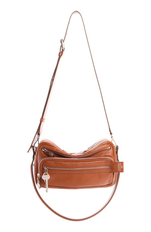 Acne Studios Small Camero Leather Shoulder Bag In Brown