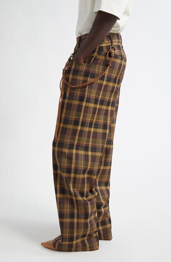 Plaid Wide Leg Pants