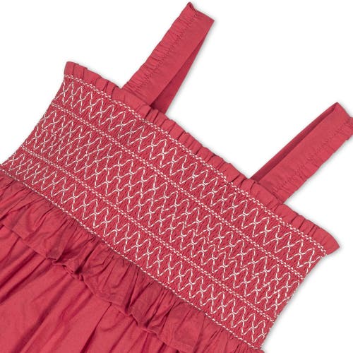 Hope & Henry Girls' Organic Smocked Sundress, Kids In Soft Red Solid