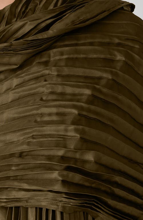 Eileen Fisher Whisper Pleated Silk Scarf In Green