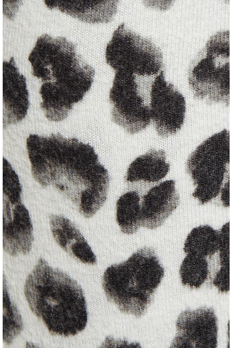 Cozy Fleece Belted Joggers, Alternate, color, IVORY BLACK SNOW LEOPARD PRINT