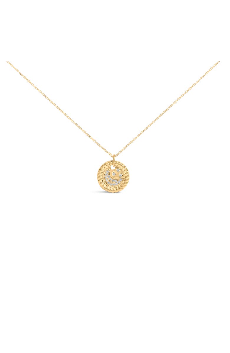 Haus of Brilliance 10K Yellow Gold Diamond Accent Crescent Moon Pendant Necklace, Main, color, Yellow Gold