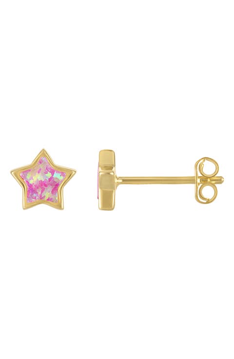 Kids' Lab-Grown Opal Star Stud Earrings