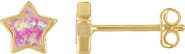 FZN Kids' Lab-Grown Opal Star Stud Earrings