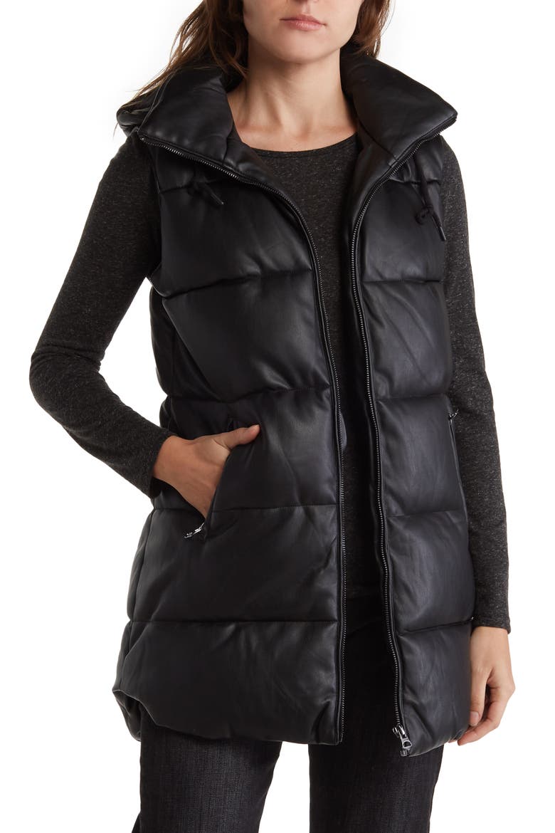 Quilted Puffer Vest, Main, color, BLACK