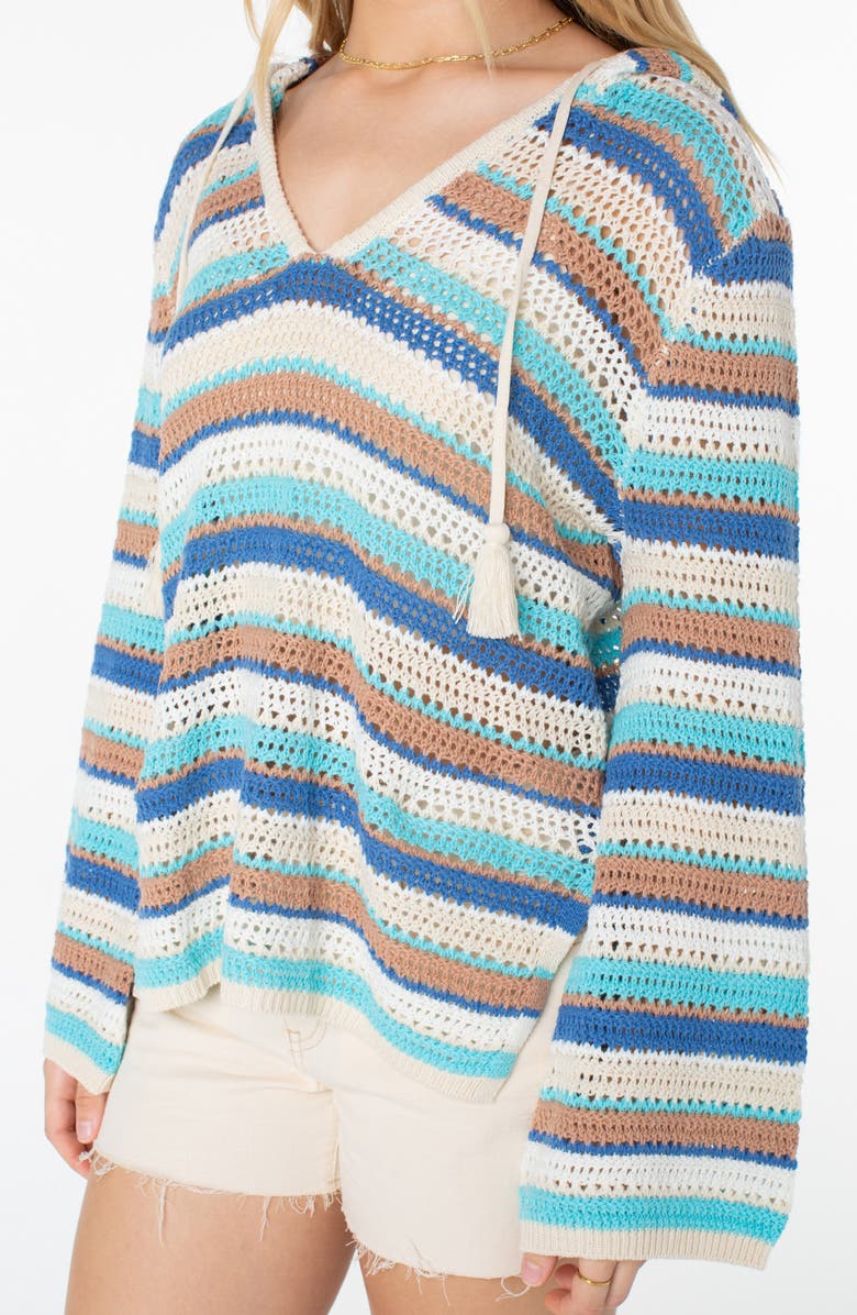 Roxy Hippie Love Crochet Hoodie, Alternate, color, 