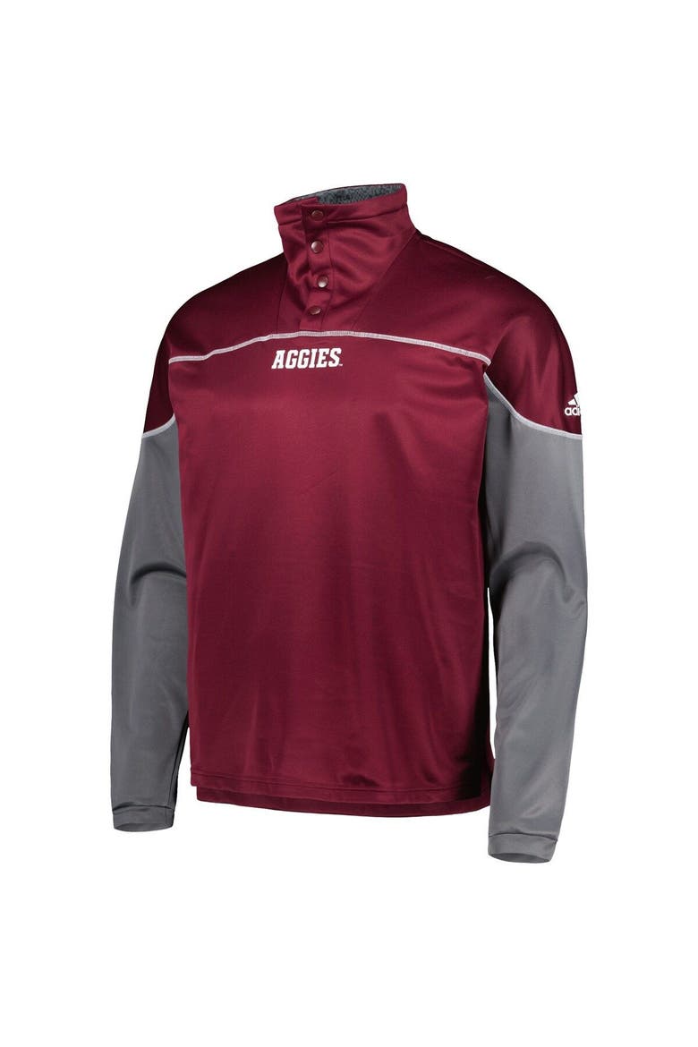 Men's adidas Maroon Texas A&M Aggies AEROREADY Knit Quarter-Snap Jacket, Alternate, color, Maroon