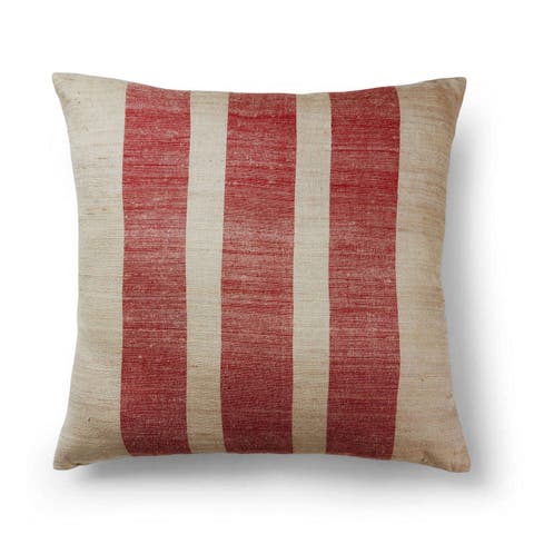 Striped Silk Pillow with Down-Alternative Insert
