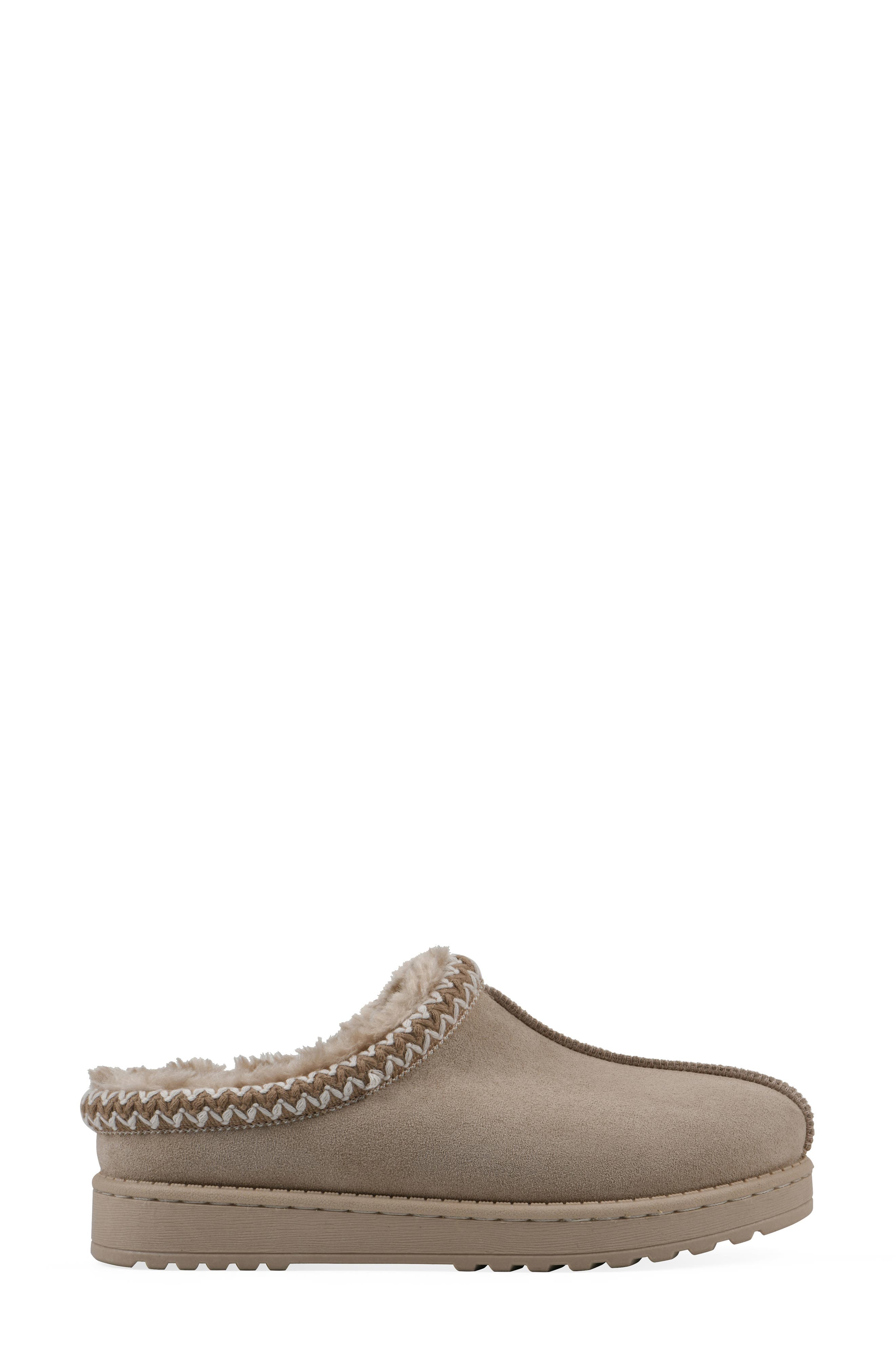 Icebin Faux Shearling Lined Clog Slipper, Alternate, color, DARK BEIGE/ FABRIC