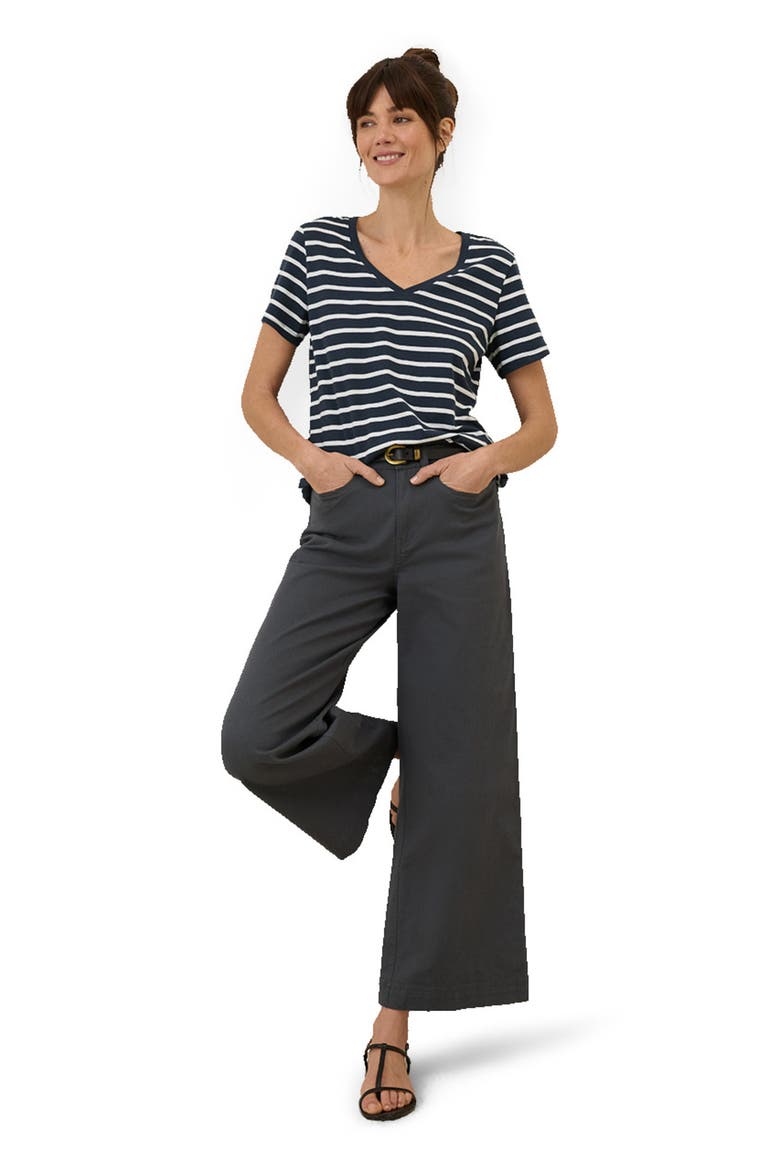 Organic Cotton Softspun V-Neck Tee, Main, color, Monterey Stripe
