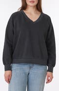 C & C California Delilah Sunwashed Fleece V-Neck Sweatshirt