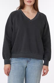 C & C California Delilah Sunwashed Fleece V-Neck Sweatshirt