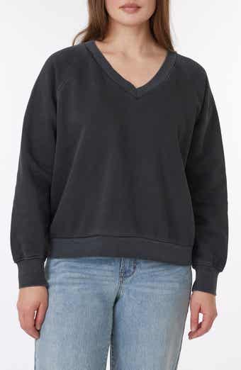 C & C California Delilah Sunwashed Fleece V-Neck Sweatshirt
