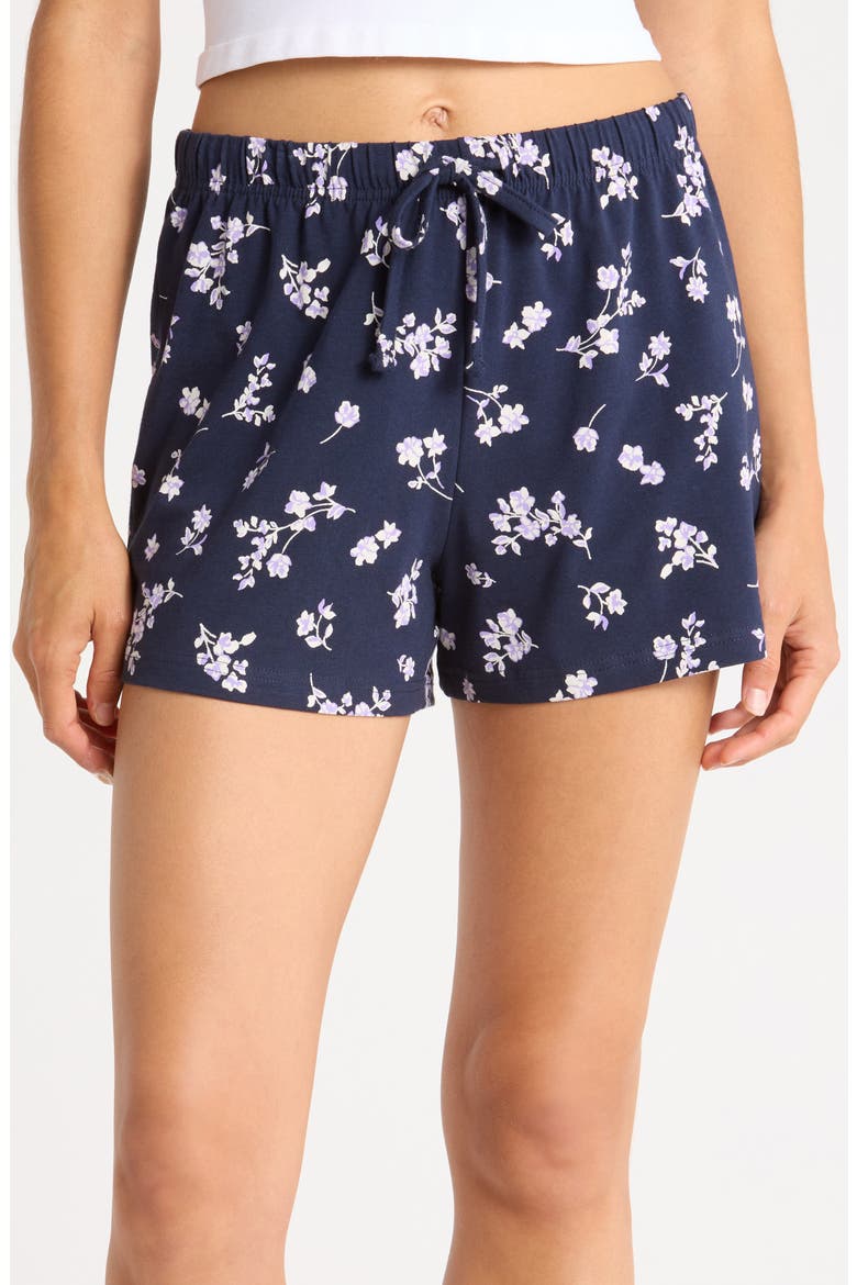 2-Pack Knit Shorts, Main, color, BLUE- NAVY GABBY FLORAL