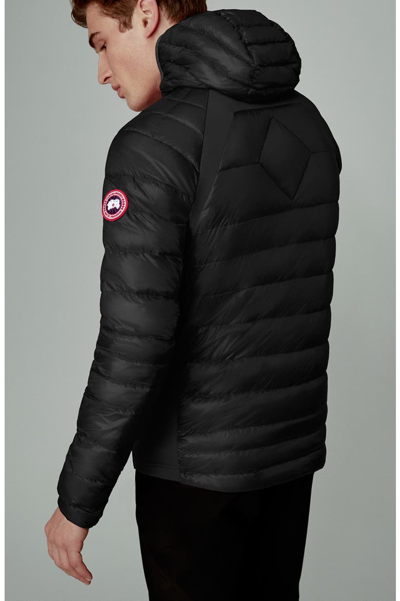 Hybridge Lite 800 Fill Power Hooded Jacket, Alternate, color, BLACK - NOIR