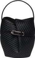 LIFFNER Mini Raffia Belted Bucket Bag