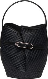 LIFFNER Mini Raffia Belted Bucket Bag