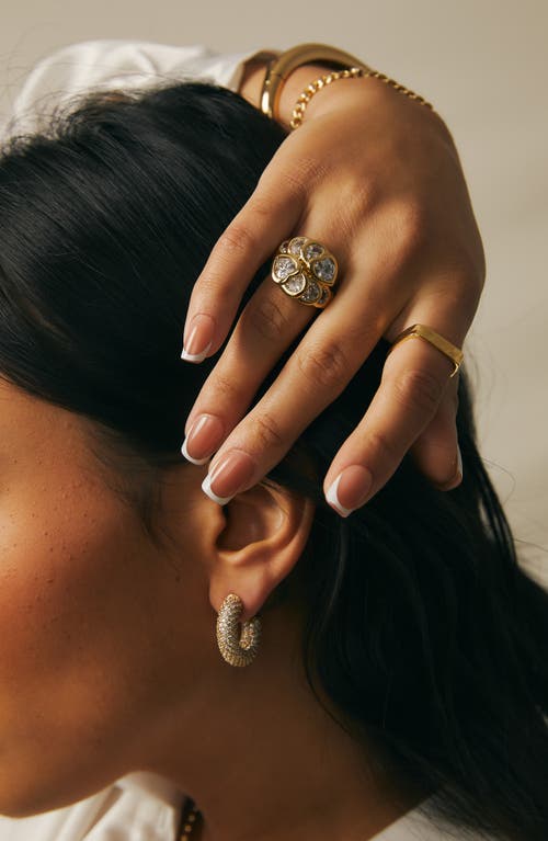 Miranda Frye Mixed Cut Cubic Zirconia Cocktail Ring In Gold