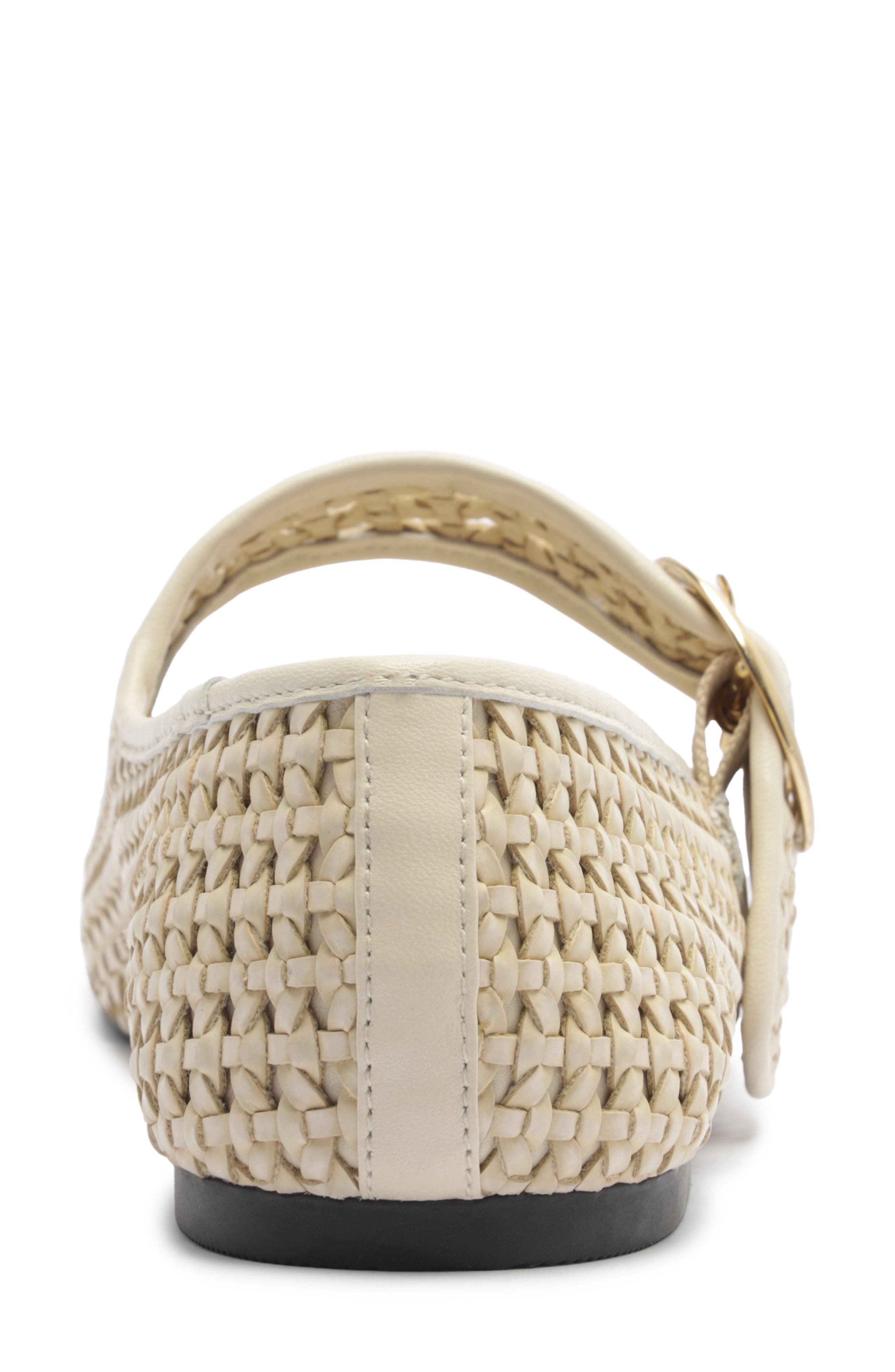 Arezzo Eve Woven Ballet Flat, Alternate, color, Polar White