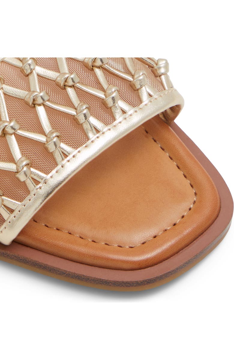 ALDO Seazen Ankle Wrap Sandal, Alternate, color, Gold