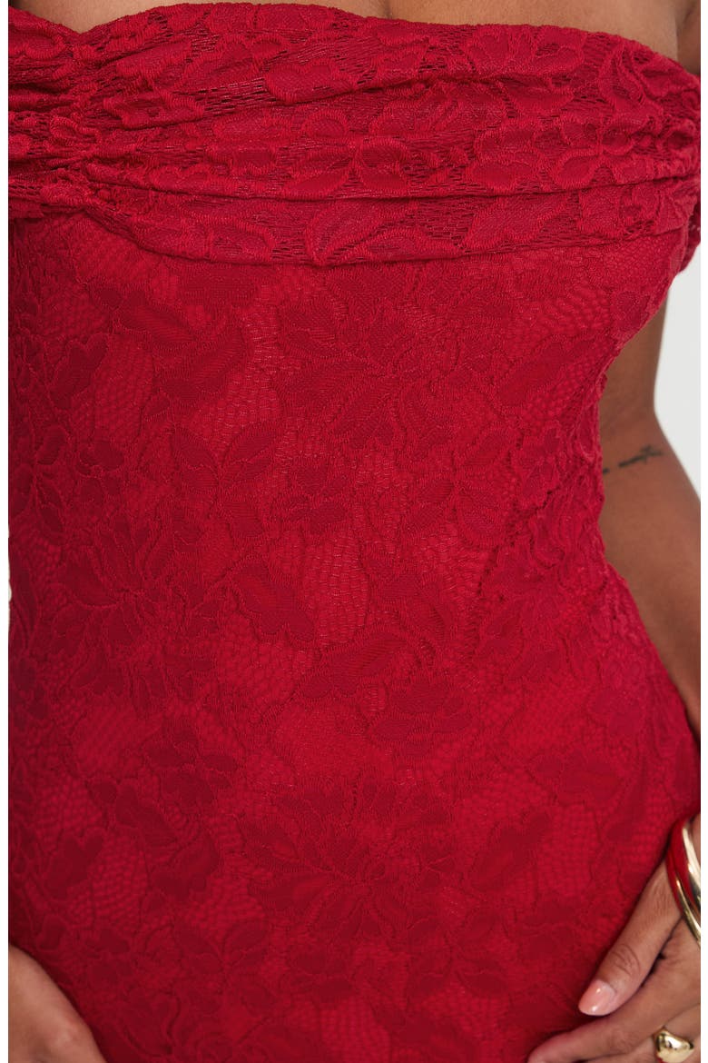 Allured Off the Shoulder Floral Lace Dress, Alternate, color, BURGUNDY