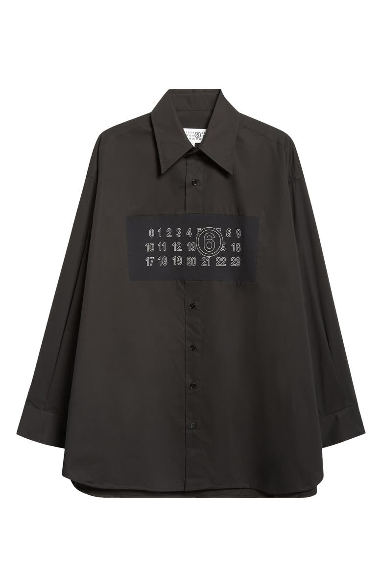 MM6 Maison Margiela Numeric Motif Button-Up Shirt, Alternate, color, Black