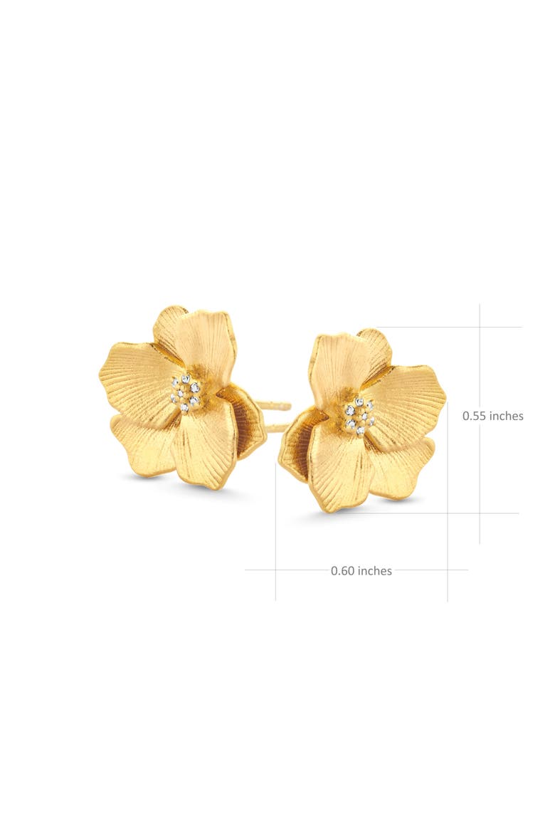 Jasmine Diamond Studs |  14 natural diamonds | 925 Sterling Silver | Earrings | Pin | Yellow 18k-Gold Plated, Alternate, color, Yellow 18k Gold Plated