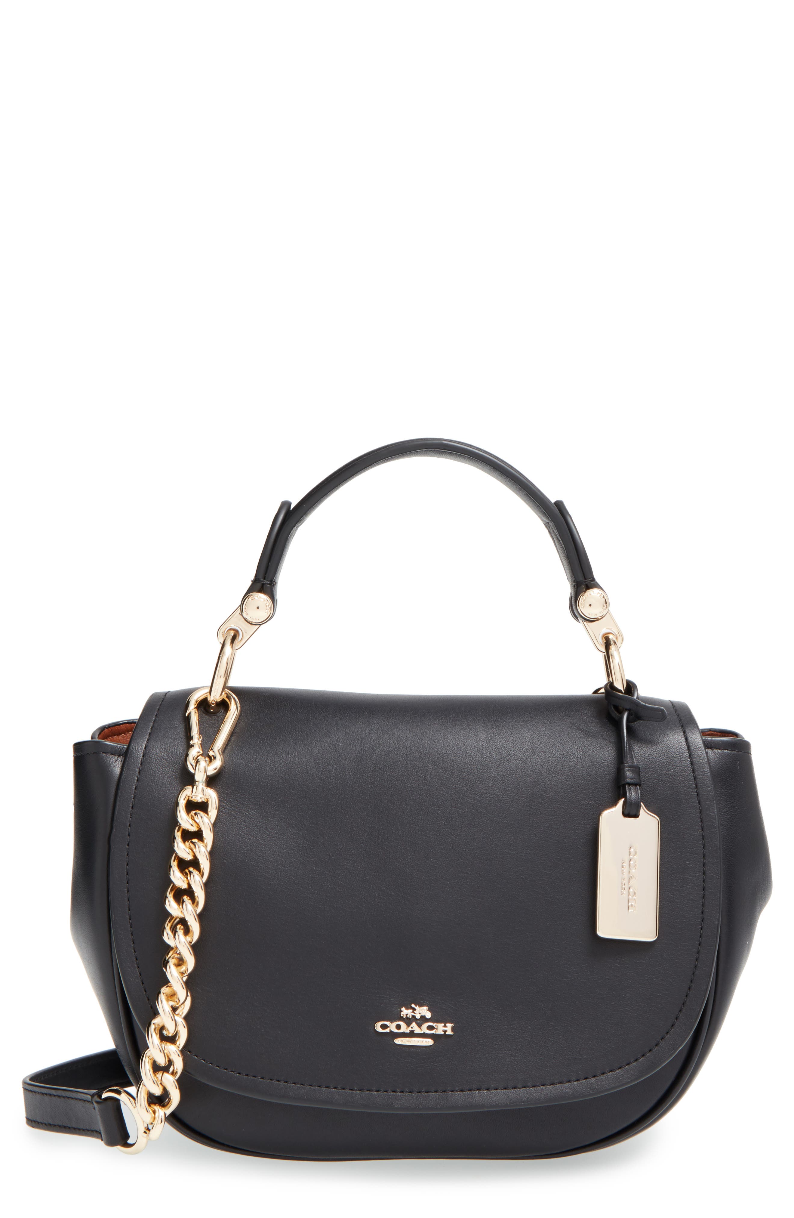 Small Nomad Leather Shoulder Bag, Main, color, BLACK/ GOLD