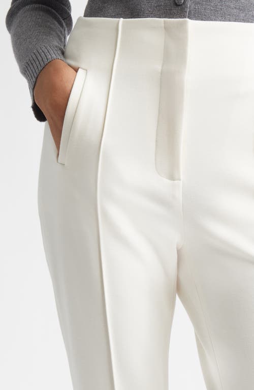 Veronica Beard Kean Pintuck Pleat Crop Pants In White