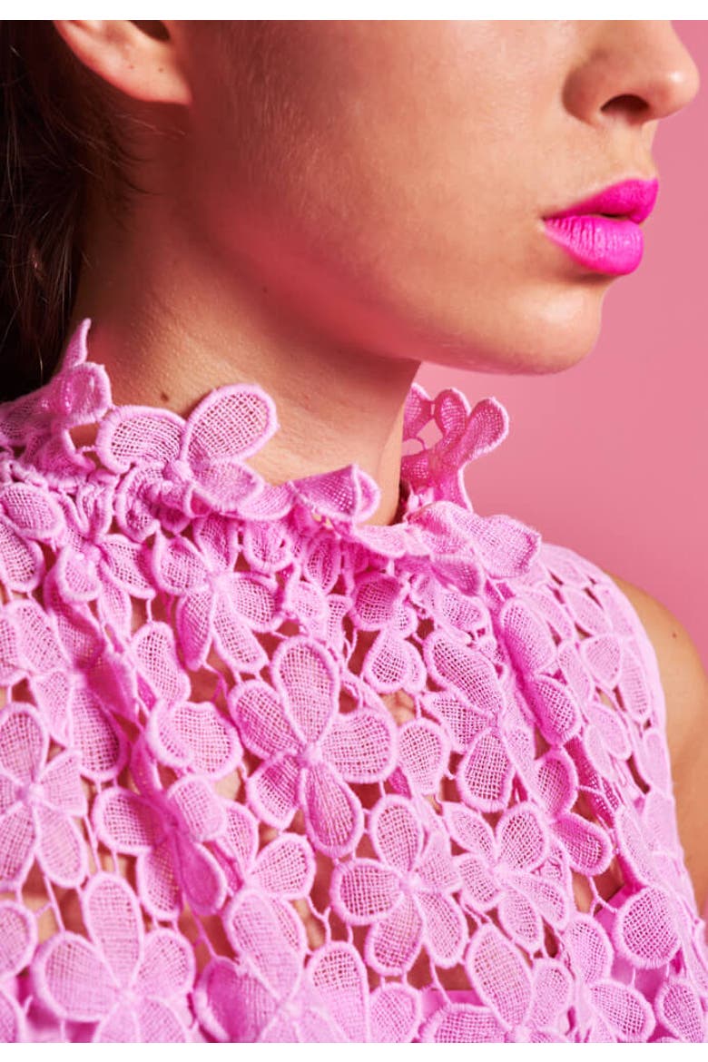 Cotton Makramee Blouse, Alternate, color, Light Pink