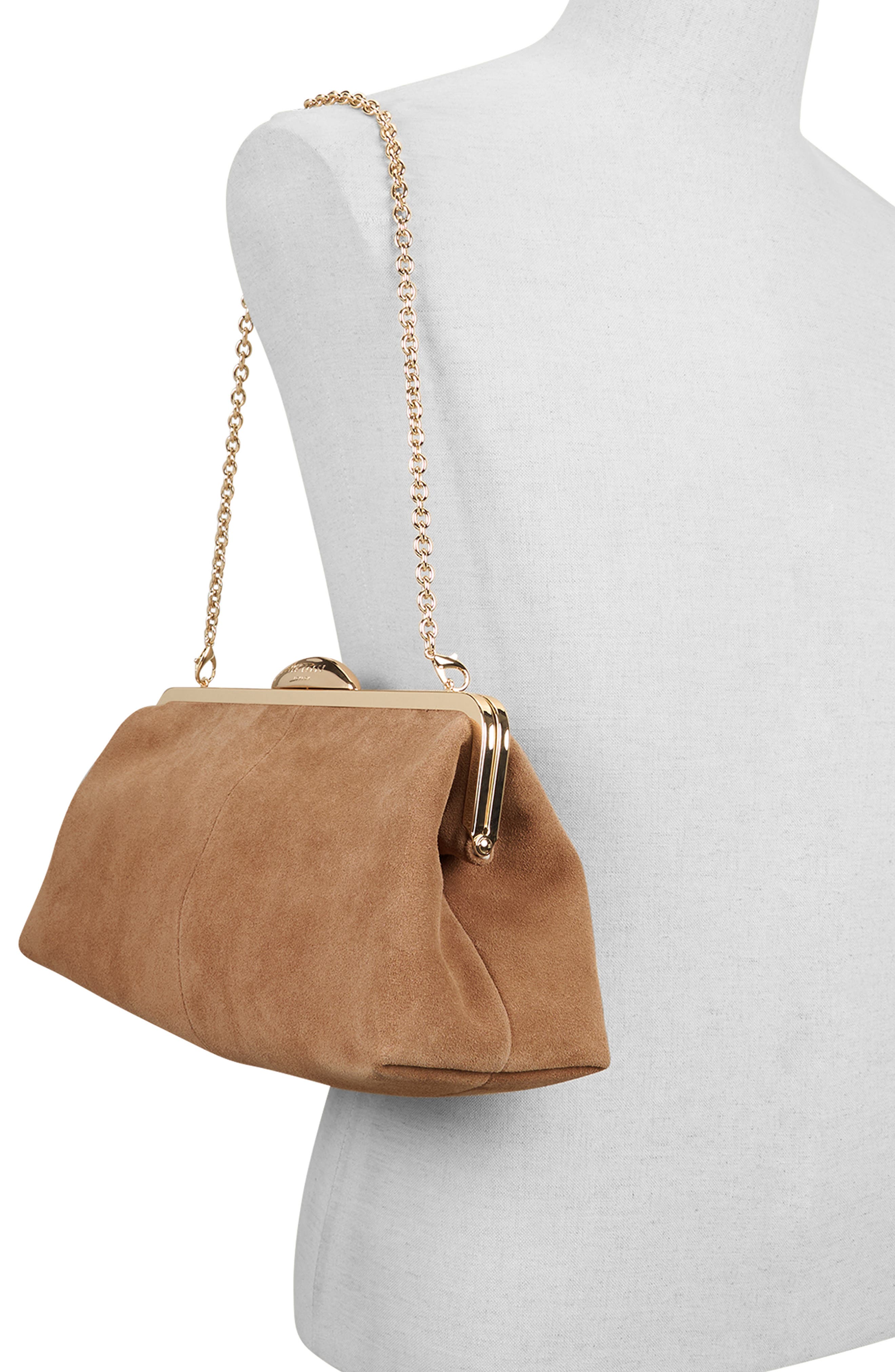 Celeste Leather Clutch, Alternate, color, ANTIQUE BROWN