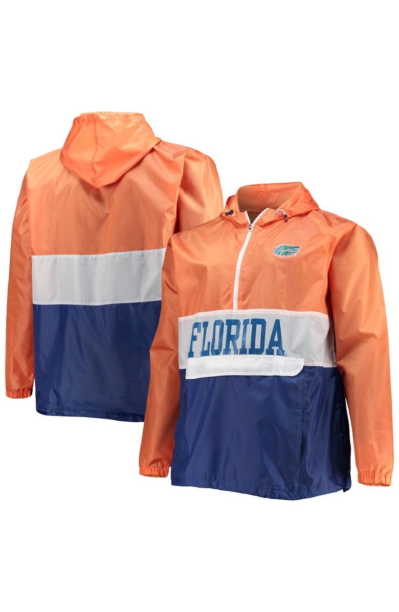 PROFILE Men's Fanatics Branded Orange/Royal Florida Gators Big & Tall Water-Resistant Half-Zip Hoodie, Main, color, 