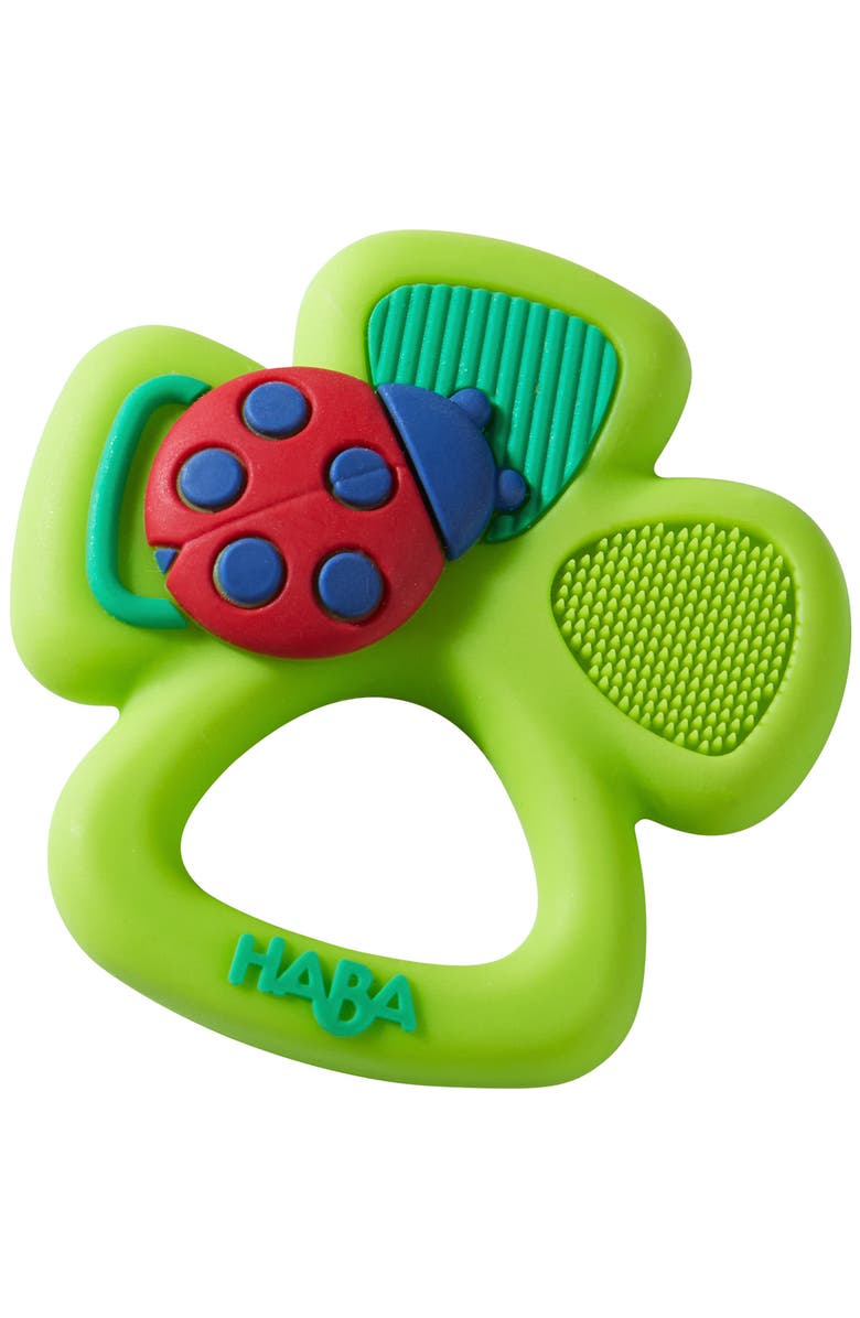 HABA Lucky Shamrock Silicone Teething Toy, Main, color, 