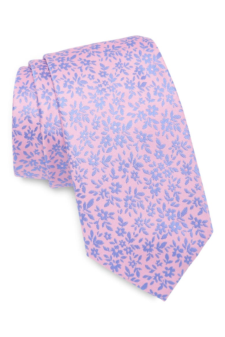Beverley Floral Tie, Main, color, PINK